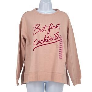Wild Fox But Cocktails First Statement Sweatshirt in Rose Pink Size Small